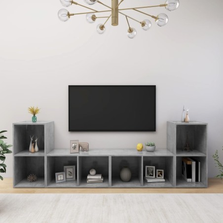 Meubles TV 4 pcs Gris béton 72x35x36,5 cm Bois d'ingénierie 