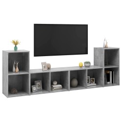 Meubles TV 4 pcs Gris béton 72x35x36,5 cm Bois d'ingénierie 