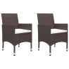 Ensemble de bistro de jardin 3 pcs poly rotin et verre trempé 
