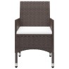 Ensemble de bistro de jardin 3 pcs poly rotin et verre trempé 
