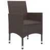 Ensemble de bistro de jardin 3 pcs poly rotin et verre trempé 