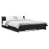 Cadre de lit avec tiroirs sans matelas noir 120x190 cm 