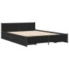 Cadre de lit avec tiroirs sans matelas noir 120x190 cm 