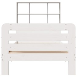 Cadre de lit sans matelas blanc 90x200 cm bois de pin massif 