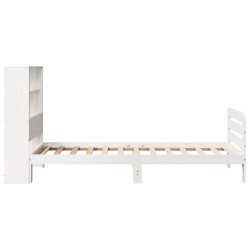 Cadre de lit sans matelas blanc 90x200 cm bois de pin massif 
