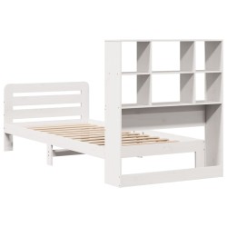 Cadre de lit sans matelas blanc 90x200 cm bois de pin massif 