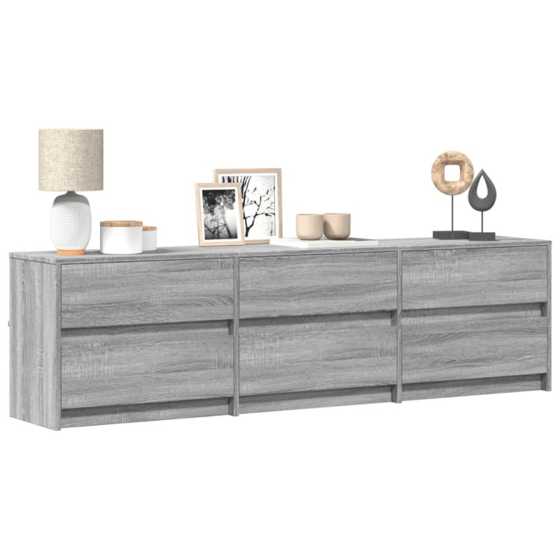 Meuble TV avec LED sonoma gris 180x34x50 cm bois d'ingénierie 