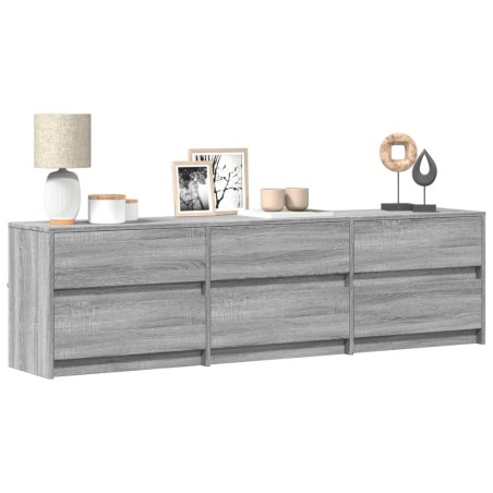 Meuble TV avec LED sonoma gris 180x34x50 cm bois d'ingénierie 