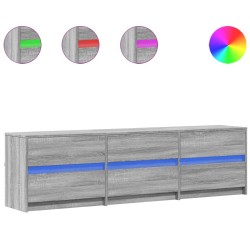 Meuble TV avec LED sonoma gris 180x34x50 cm bois d'ingénierie 