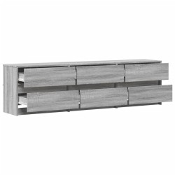 Meuble TV avec LED sonoma gris 180x34x50 cm bois d'ingénierie 
