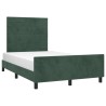Cadre de lit sans matelas vert foncé 120x190 cm velours 