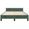 Cadre de lit sans matelas vert foncé 120x190 cm velours 