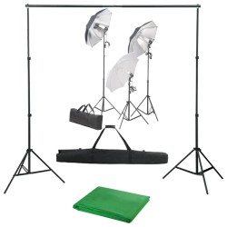 Kit de studio photo avec ensemble d'éclairage et toile de fond 