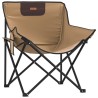 Chaise de camping avec poche pliable lot de 2 marron 