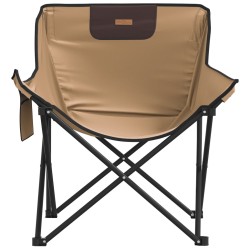 Chaise de camping avec poche pliable lot de 2 marron 