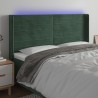 Tête de lit à LED Vert foncé 183x16x118/128 cm Velours 