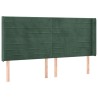 Tête de lit à LED Vert foncé 183x16x118/128 cm Velours 