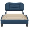 Cadre de lit sans matelas bleu 90x200 cm tissu 