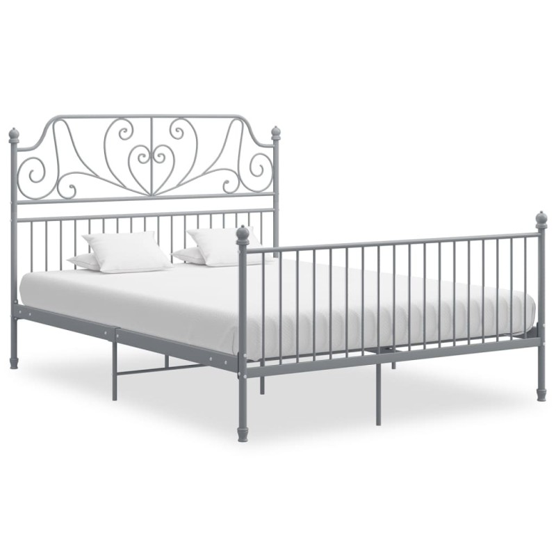 Cadre de lit sans matelas gris métal 160x200 cm Cadre de lit sans matelas gris métal 160x200 cm