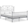 Cadre de lit sans matelas gris métal 160x200 cm 