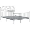 Cadre de lit sans matelas gris métal 160x200 cm 