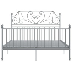 Cadre de lit sans matelas gris métal 160x200 cm 