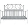 Cadre de lit sans matelas gris métal 160x200 cm 