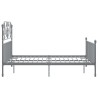 Cadre de lit sans matelas gris métal 160x200 cm 