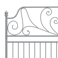 Cadre de lit sans matelas gris métal 160x200 cm 