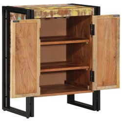 Meuble à chaussuresNoir 30x30x40 cm en bois massif de récupération et acier 