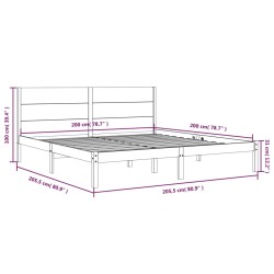 Cadre de lit sans matelas 200x200 cm bois massif de pin 