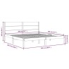 Cadre de lit sans matelas 200x200 cm bois massif de pin 