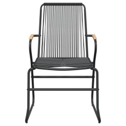 Ensemble à manger de jardin 3 pcs noir rotin PVC 