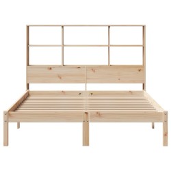 Lit bibliothèque sans matelas 120x190 cm bois de pin massif 
