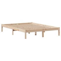 Lit bibliothèque sans matelas 120x190 cm bois de pin massif 
