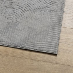 Tapis IZA poils courts style scandinave gris 120x170 cm 