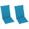 Chaises inclinables de jardin lot de 2 et coussins Bois acacia 
