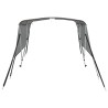 Toit bimini à 3 arceaux parois en maille 183x(185-198)x137 cm 