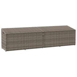 Boîte de rangement de jardin gris 220x50x58 cm résine tressée 