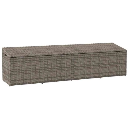 Boîte de rangement de jardin gris 220x50x58 cm résine tressée 