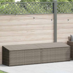 Boîte de rangement de jardin gris 220x50x58 cm résine tressée 