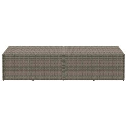 Boîte de rangement de jardin gris 220x50x58 cm résine tressée 