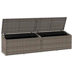 Boîte de rangement de jardin gris 220x50x58 cm résine tressée 