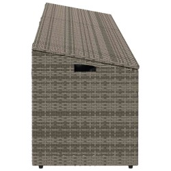 Boîte de rangement de jardin gris 220x50x58 cm résine tressée 