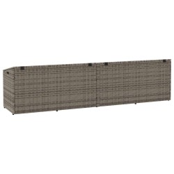 Boîte de rangement de jardin gris 220x50x58 cm résine tressée 