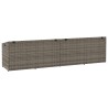 Boîte de rangement de jardin gris 220x50x58 cm résine tressée 