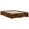 Cadre de lit avec tiroirs sans matelas chêne fumé 120x190 cm 