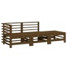 Salon de jardin 3 pcs marron miel bois de pin massif 