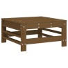 Salon de jardin 3 pcs marron miel bois de pin massif 