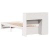 Lit bibliothèque sans matelas blanc 90x200cm bois de pin massif 